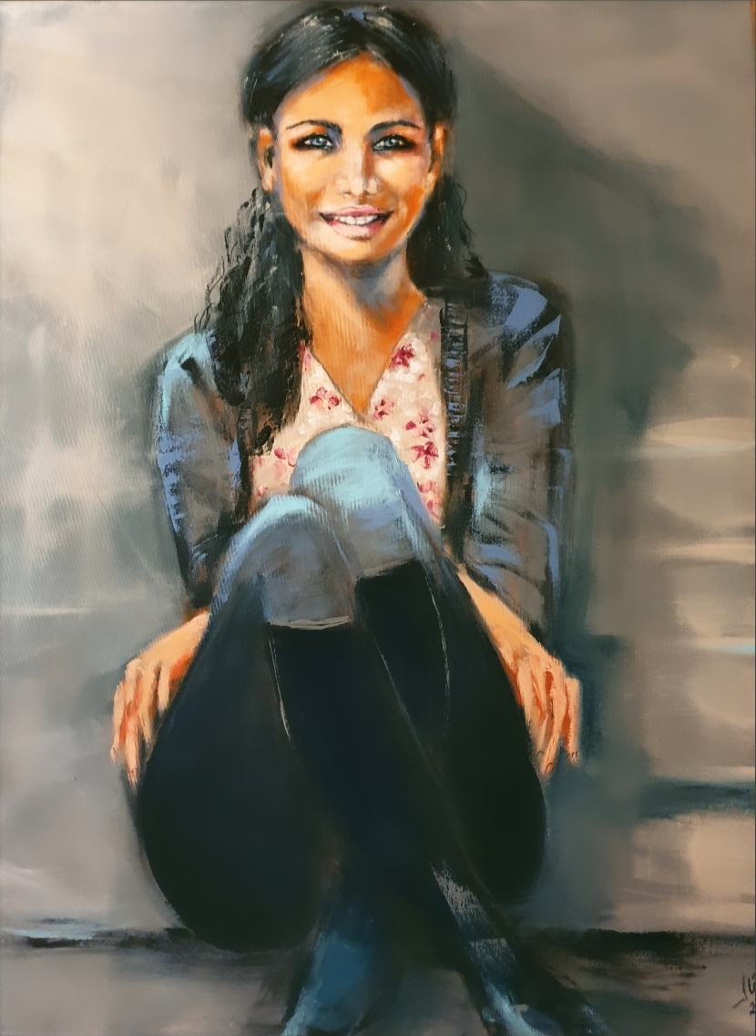 ArteDiAlina.com painting: Blue eyes / Occhi azzurri
